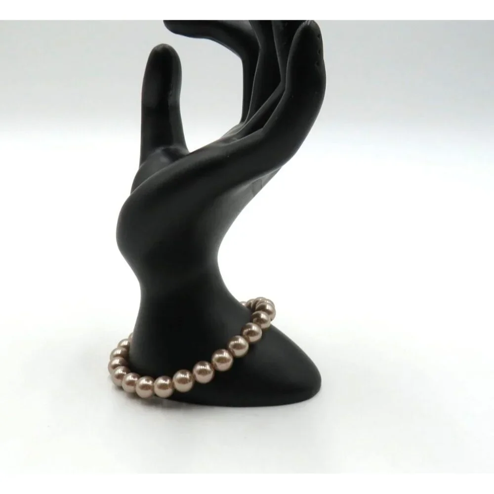 Elegant Imitation Pearl Stretch‎ Bracelet Champagne Light Brown Lightweight